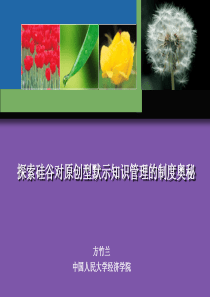 探索硅谷对原创型默示知识管理的制度奥秘