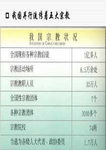 高一政治我国的宗教政策高一政治课件