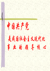 高三政治课件中国共产党是我国社会主义现代化事业的领导核心高三政治课件