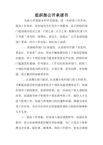 组织部公开承诺书