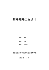 钻井完井工程设计