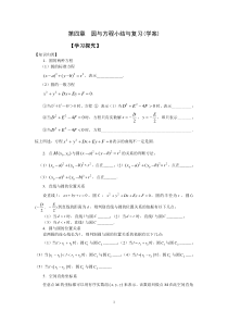 第四章--圆与方程小结与复习(学案)