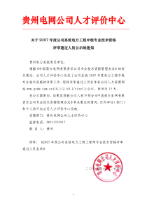 年度公司系统电力工程中级专业技术资格