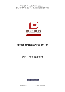 新华信-邢台德龙钢铁实业有限公司动力厂考核管理制度