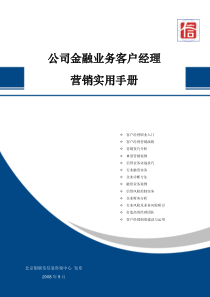 公司金融业务客户经理营销实用手册