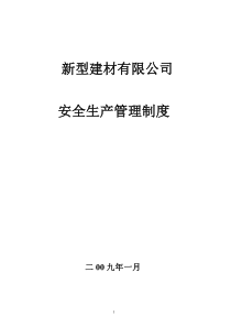 新型建材有限公司安全生产管理制度