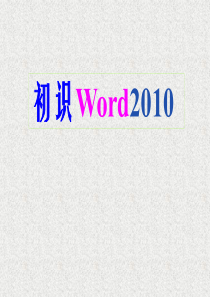 初识Word2010及基本操作