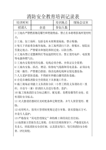 消防安全教育培训记录表