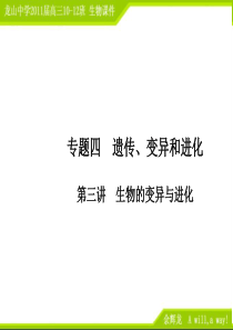 2011高三生物二轮专题复习课件：4.3生物的变异与进化