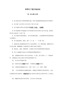 小学科学六下复习知识点