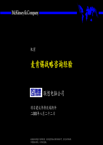 麦肯锡《麦肯锡战略咨询经验---联想电脑公司项目建议书》45页