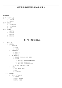 21考研英语基础班写作网络课堂讲义