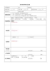 招聘需求表