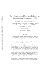 Wave Structures and Nonlinear Balances in a Family