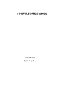 1号锅炉防磨防爆检查检修总结