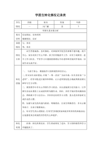 学困生转化情况记录表