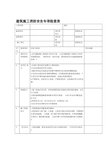 建筑施工消防安全专项检查表