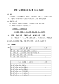 租赁业务绩效方案-2016年试行--修订版