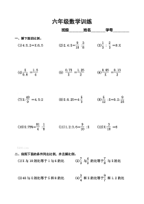 六年级数学训练9专项练习24份人教版数学六年级下册试题