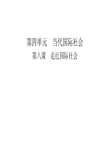 政治生活一轮复习：第八课 走近国际社会