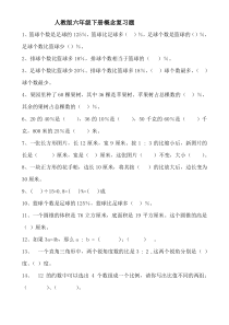 人教版六年级下册概念复习题专项练习24份人教版数学六年级下册试题