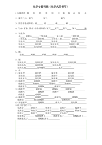 初三化学专题训练化学式的书写