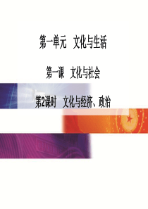 2015-2016高中政治人教版必修3第一单元文化与生活课件第一课 第2课时《文化与经济、政治》.p