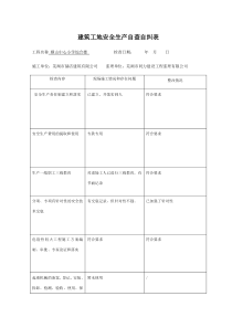 建筑工地安全生产自查自纠表