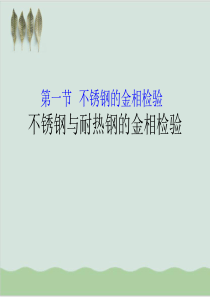 不锈钢与耐热钢的金相检验PPT课件(-116页)