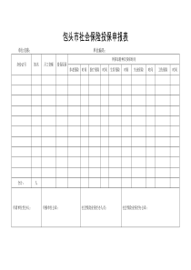 包头市社会保险投保申报表