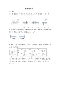 观察物体三人教版数学五年级下册课时练习