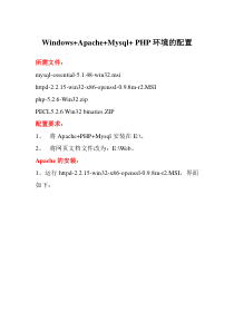 Windows+Apache+Mysql+ PHP环境的配置
