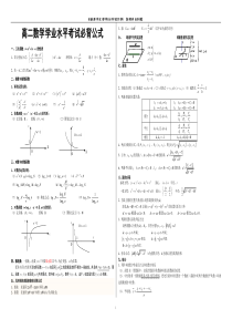 高二数学学业水平考试必背公式