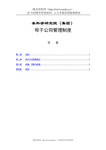 某院集团母子公司管理制度