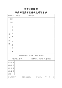 职能部门监管及持续改进记录表(空白)