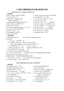 2017九年级新人教版英语各单元知识点1-14