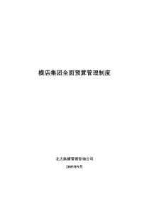 横店集团全面预算管理制度修改稿