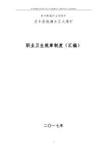 正大煤矿职业卫生规章制度汇编(最新)