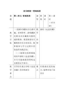 苏少版音乐八下走进西藏word教案1苏教版初中音乐教学资源