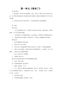 苏教版小学音乐一下1春来啦word教案2音乐教学资源