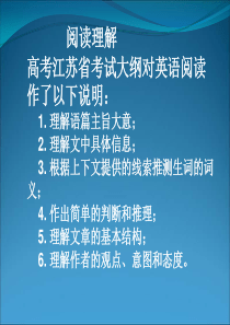 09年高考英语阅读理解复习课件高三英语课件