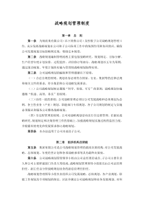 公司战略规划管理制度