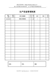 污水处理厂生产设备管理制度