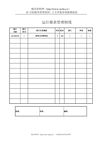 污水处理厂运行报表管理制度