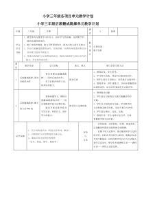 小学体育三年级各项目单元教学计划