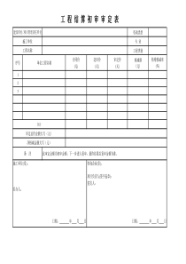 工程结算审定表(初审+终审)