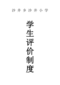 沙井乡沙井小学学生评价制度