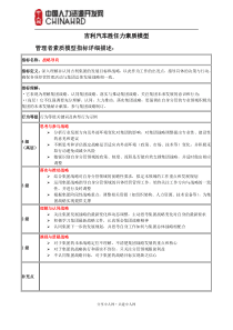 吉利汽车胜任力素质模型