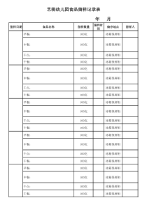 食品留样记录表(打印)