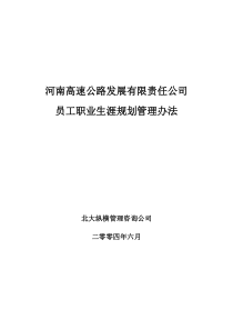 河南高速员工职业生涯规划管理办法final